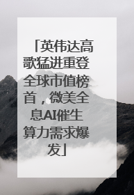 英伟达高歌猛进重登全球市值榜首，微美全息AI催生算力需求爆发